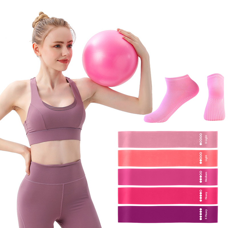 Pilates Yoga Workout At Home - Set Bola Pilates, Resistance Band, Kaus