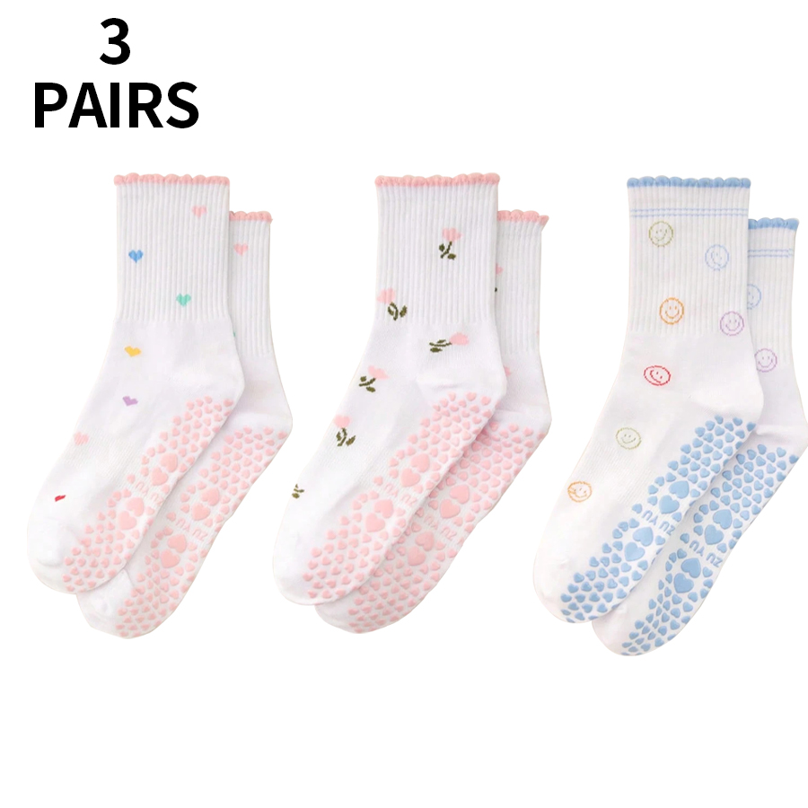 Medias Para Pilates Y Yoga - 1/2/3/4/Pasang Kaus Kaki Pilates Wanita, Lembut