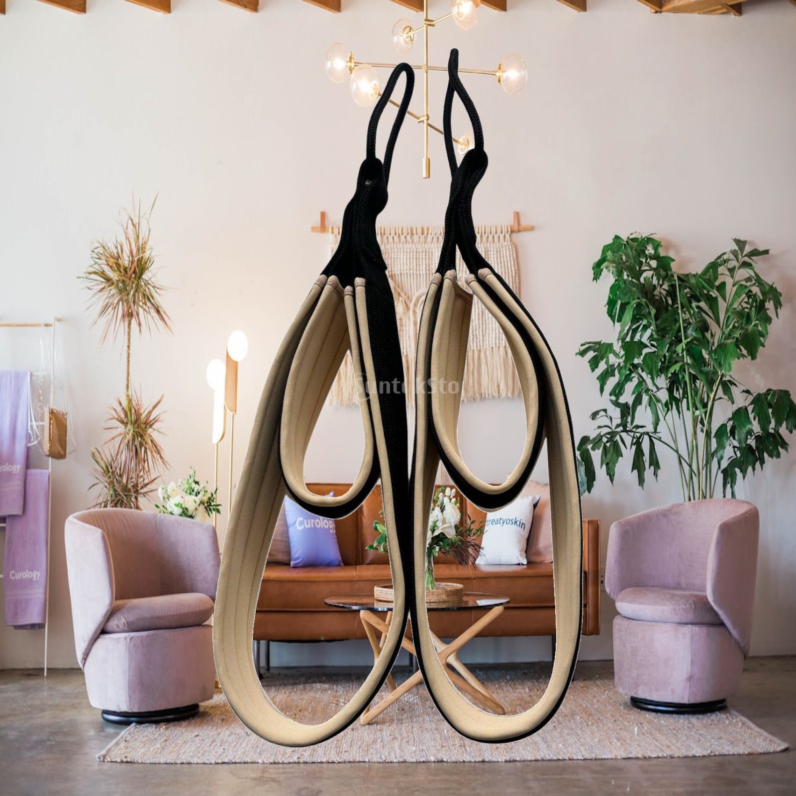 Pilates & Yoga Studio Alineacion - Pegangan Atas Pilates Anti-Selip, Tali Pilates,