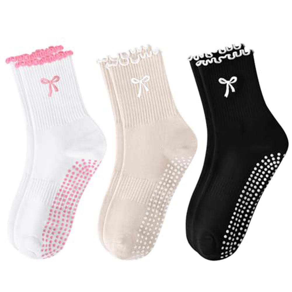 Medias Para Pilates Y Yoga - 1 Pasang Kaus Kaki Pilates Anti-Selip,