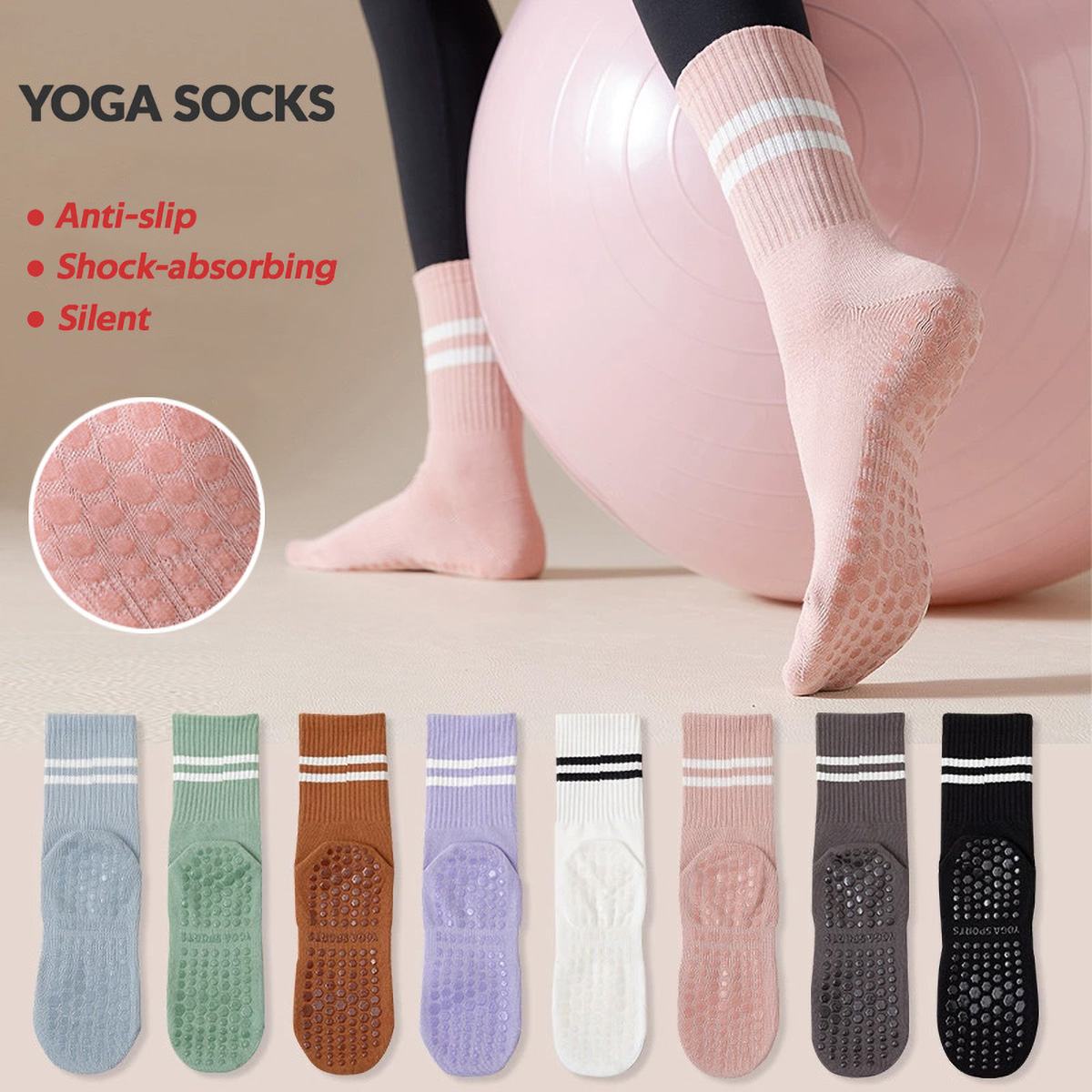 Medias Para Pilates Y Yoga - 3 Pasang Kaus Kaki Yoga Panjang