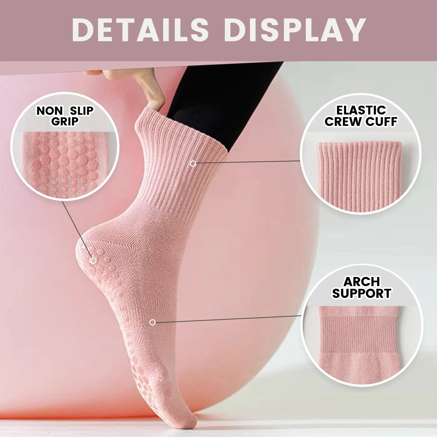 4 pasang kaus kaki yoga wanita - Pilates & Yoga Studio Alineacion ulasan dan harga